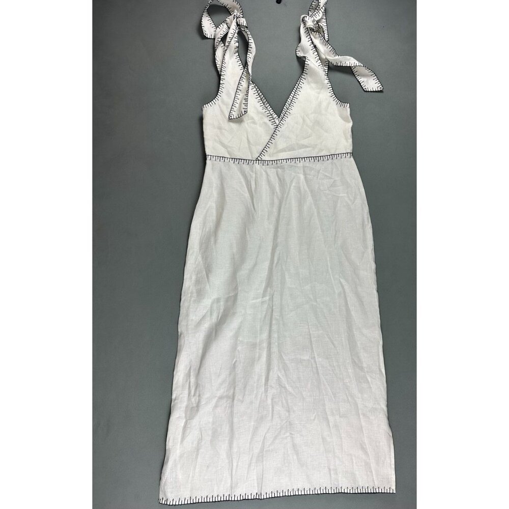 Marysia Oria Embroidered-Linen Midi Dress Size Large $489 - Picture 3 of 10